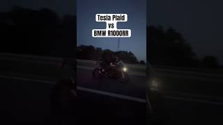 Tesla Plaid vs BMW R1000RR 2023 [upl. by Izabel814]