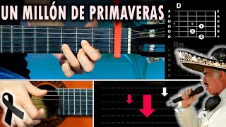 Un Millón De Primaveras  Vicente Fernández GUITARRA Tutorial  Acordes [upl. by Maximilianus]