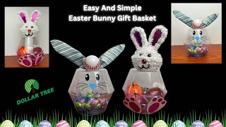 Easter Bunny Gift Baskets  Easy And Simple  Dollar Tree DIY [upl. by Acilef548]