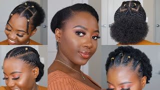 4C Hairstyles For Short Hair  Perfect for school amp work 👸🏿 [upl. by Weiner]