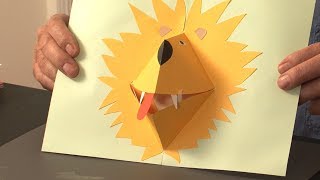 PopUp Tutorial 33  PopUp Lion  Birthday Card [upl. by Ahsiema234]