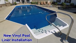 Installing A New Inground Vinyl Pool Liner  Time Lapse [upl. by Itnava]