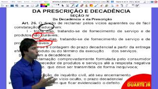 Direito do Consumidor – Garantias e Prazos para Reclamação no CDC  Prof Duarte Jr  Aula 0814 [upl. by Luehrmann]