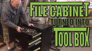 Filing Cabinet converted to Tool Box Rolling Chest [upl. by Aerdnna781]