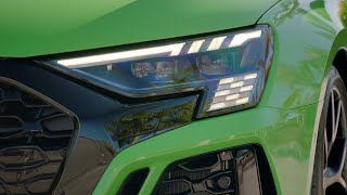 New Audi RS3 Sedan 2022  MATRIX LED Animation  With Checkered Flag [upl. by Peisch]