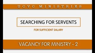 Searching for Servents Vacancy for ministry part 2  UCVC ministries Telugu [upl. by Iv]