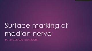 surface marking of median nerve median nerve surface anatomy [upl. by Etnauj]