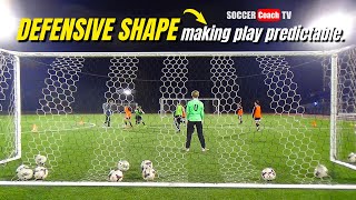 SoccerCoachTV  Defensive Shape Drill amp Making Play Predictable Try this with your team [upl. by Enelaj]