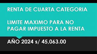 RENTA DE CUARTA CATEGORÍA 2024 [upl. by Ahsek]