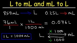 How To Convert From MilliLiters to Liters and Liters to Milliliters  mL to L and L to mL [upl. by Rayford338]