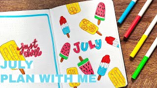 July 2024 Plan with Me  Summer Popsicle Theme [upl. by Adeehsar781]