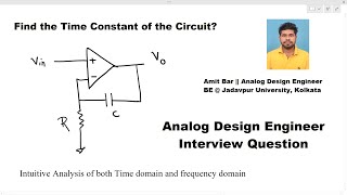 Analog Design Interview Find the time constant of the opamp Circuit [upl. by Ardnalahs307]