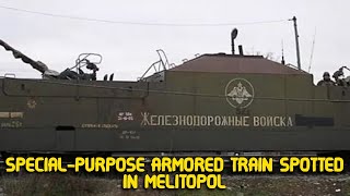 Special purpose armored train spotted in Melitopol [upl. by Lantz]