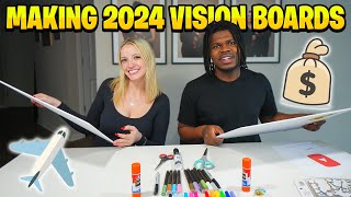 MAKING OUR 2024 VISION BOARDS [upl. by Aittam]