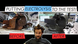 Putting Electrolysis To The Test  Rusty Vice Restoration [upl. by Nimsay178]