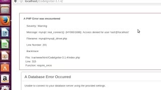 Codeigniter error ubuntu  mysqlireal connect HY0001698 Access denied user rootlocalhost [upl. by Ioves226]