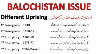 History of Insurgency in Balochistan10 reasons of Balochistan crisis Different uprisings [upl. by Nadnerb771]