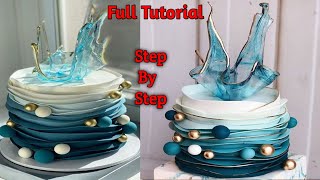 Elegant Ruffle Isomalt Sail Birthday Cake  Isomalt Ruffle Cake isomaltcake [upl. by Thurston]