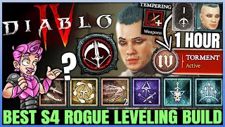 Diablo 4  New Best Rogue Leveling Build  Season 4 FAST 1 to 70  Skills Tempering Gear Guide [upl. by Llevert]