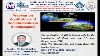 Webinar on Applications of Geoinformatics in Multidiscipline [upl. by Kee]