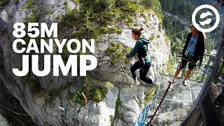 85 Meter 278 Feet Canyon Jumping  Interlaken Switzerland [upl. by Straub709]