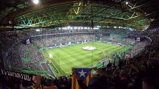 Sporting CP 01 FC Barcelona Ambiente en el José Alvalade  Gol desde la grada [upl. by Yecad]