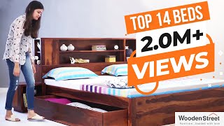 Beds Top 14 Wooden Bed Designs By Wooden Street [upl. by Anua]