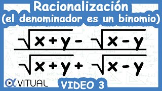 🔶Racionalización el denominador es un binomio  Video 3 de 3 [upl. by Animehliw]