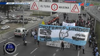 PUENTE LA NORIA I Protesta de colectiveros que exigen mejoras salariales y condiciones de seguridad [upl. by Janiuszck]