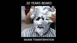 20 YEARS BEARD Homeless man Amazing Transformation [upl. by Nwahsan]