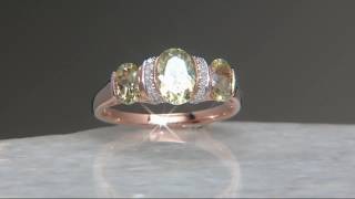 Csarite amp Diamond 3Stone Ring 14K Gold 200 cttw on QVC [upl. by Acireh]