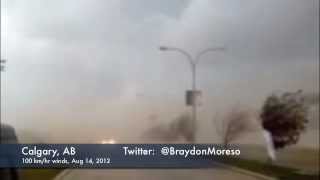 Extreme damaging winds of up to 100 kmhr today in Calgary AB area [upl. by Arriet]