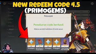 Akhirnya Redeem Code Baru yang isinya Primogems 😁 Genshin Impact 45 [upl. by Bodkin]