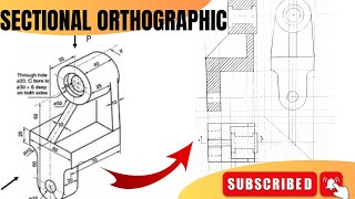 Sectional orthographic engineering drawing basics [upl. by Boak]