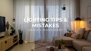 How To Light A Space  Mistakes Rules  Lighting In Interior Design [upl. by Ellenod97]