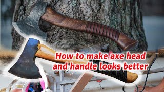 DIY how to make an axe head look better and make a nice axe handle [upl. by Darin]