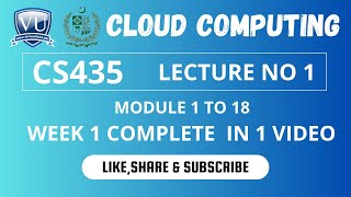 CS435 Cloud Computing Short Lecture By VU Rocky Lecture 1Module 1 to Module 18 Week 1 Complete [upl. by Alleras]