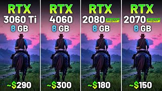 RTX 3060 Ti vs RTX 4060 vs RTX 2080 SUPER vs RTX 2070 SUPER  Test in 12 Games in 2024 [upl. by Aicirtap968]