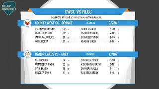 Melbourne Cricket AssociationWestOne DayDiv BRd8 CountyWestCCOrange vs ManorLakesCCGrey [upl. by Bikales]