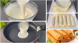 Chicken Spring Egg Rolls with Homemade liquid dough sheets  vegetable chicken spring Rolls Recipe [upl. by Woodhead]