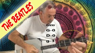 How To Play The Beatles Norwegian Wood On a 3 String Cigar Box Guitar [upl. by Lewse]