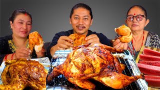 Chicken Roast Aama lai Treat Mukbang HimaLiFoodie [upl. by Okihcim]