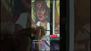 sampitaofficial drawing as Durga 😍🙏 youtubeshorts shortsviral drawing durgamata watercolor [upl. by Zetnwahs]