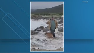 Video shows power of sneaker waves at Oregon coast [upl. by Herries]