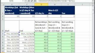 Excel Magic Trick 535 Count Weekdays Including Half Days NETWORKDAYS amp NETWORKDAYSINTL [upl. by Ajidahk]