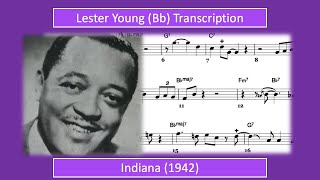 Lester Young – Back Home Again In Indiana Bb Transcription [upl. by Amick816]