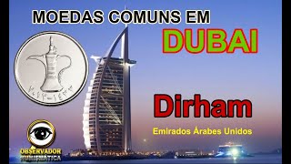 Moedas Dirham Dubai Emirados Árabes Unidos [upl. by Goddard]