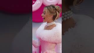 Margot Robbie wears Vivienne Westwood to the European premiere of Barbie The Movie  Bazaar UK [upl. by Eanahs462]