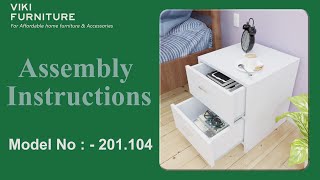 VikiFurniture Bedside Table Assembly Instruction Video  Model201104 [upl. by Ortensia]