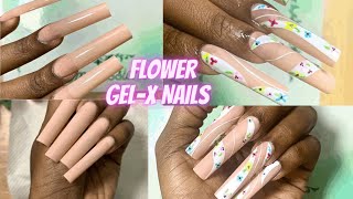 Quick Rainbow Spring Nails  My longest Nails EVERRR beginnernails diynails nailideas [upl. by Gualtiero]